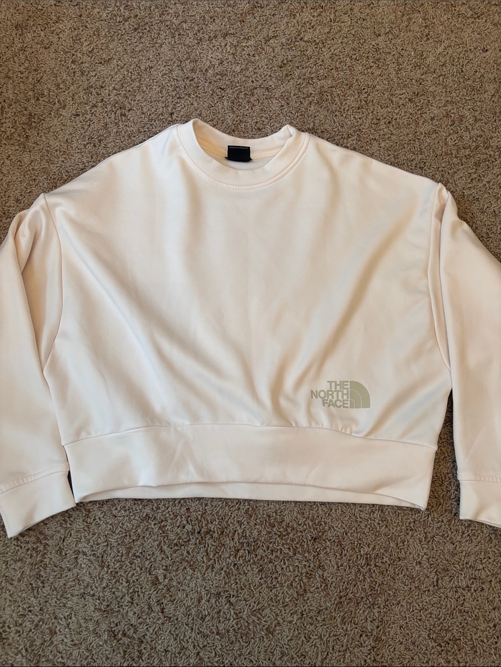 The North Face Women's Off-White Crewneck Sweatshirt with Subtle Logo
